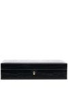 Aspinal Of London Crocodile-effect Watch Box In Black