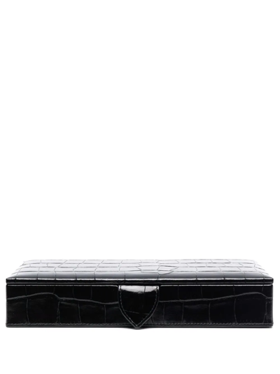 ASPINAL OF LONDON CROCODILE-EFFECT LEATHER BOX