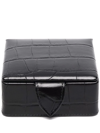 Aspinal Of London Crocodile-effect Leather Box In Black