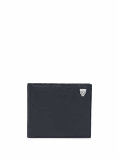 Aspinal Of London Textured Bi-fold Wallet In Blue