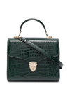 Aspinal Of London Mayfair Crocodile-effect Tote In Evergreen