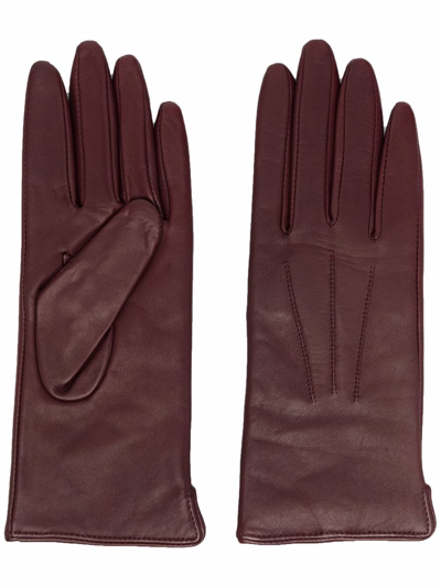 Aspinal Of London Tonal Stitching Gloves In Red