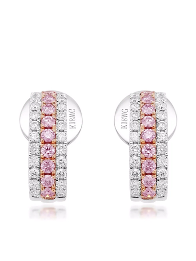 Hyt Jewelry 18kt Gold Argyle Pink Diamond Stud Earrings