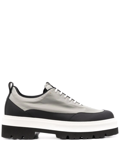 Bally Colour-block Platform Shoes In Grey