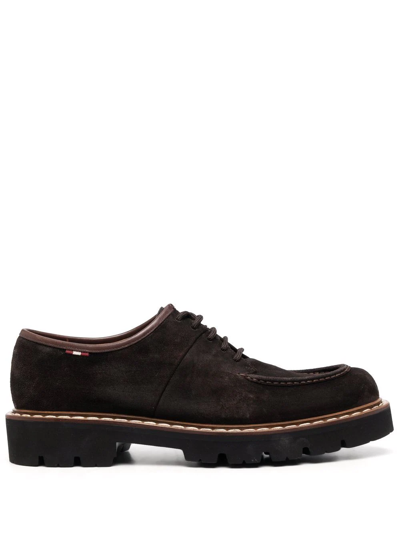 Bally Suede Ridged Oxford Shoes In Brown | ModeSens