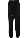 VERSACE JEANS COUTURE LOGO-PATCH DRAWSTRING TRACK PANTS