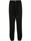 Versace Jeans Couture Pantaloni Jogging Con Logo Floccato In Black