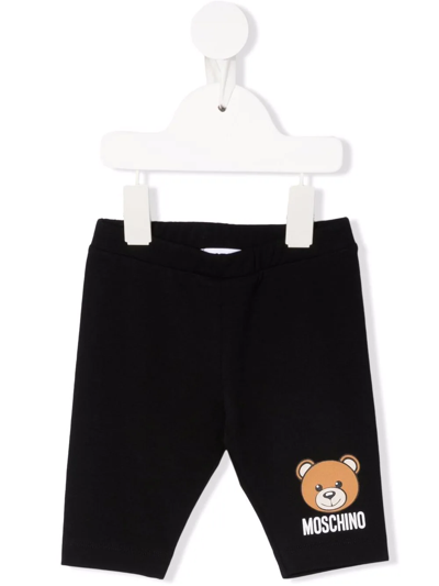 Moschino Black Leggings For Baby Girl With Teddy Bear