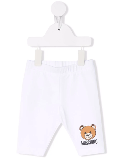Moschino Babies' Teddy Bear-print Mid-rie Leggings In White