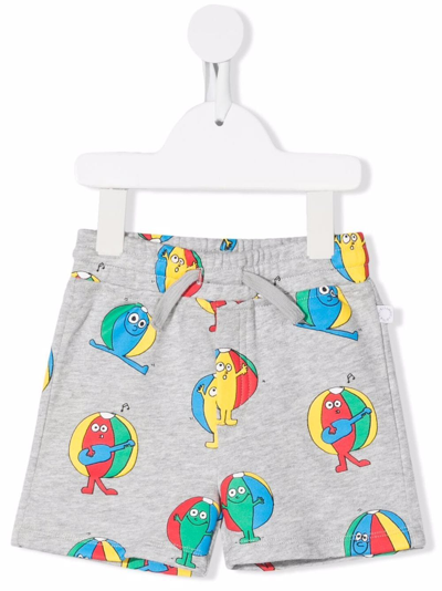 Stella Mccartney Babies' Graphic-print Cotton Shorts In Grey