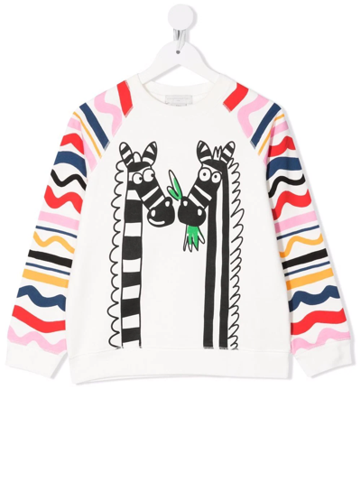 Stella Mccartney Teen Zebra Graphic-print Sweatshirt In White