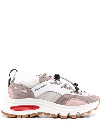 Dsquared2 Toggle-fastening Colour-block Sneakers In Pink