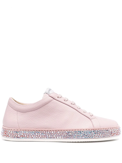 Le Silla Andrea Crystal-embellished Trainers In Pink