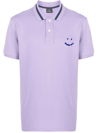 Ps By Paul Smith Smile Logo-print Organic Cotton Polo Shirt In Purple