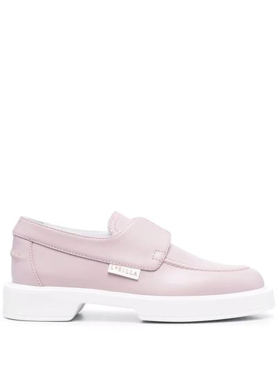 Le Silla Yacht Two-tone Loafers In Purple