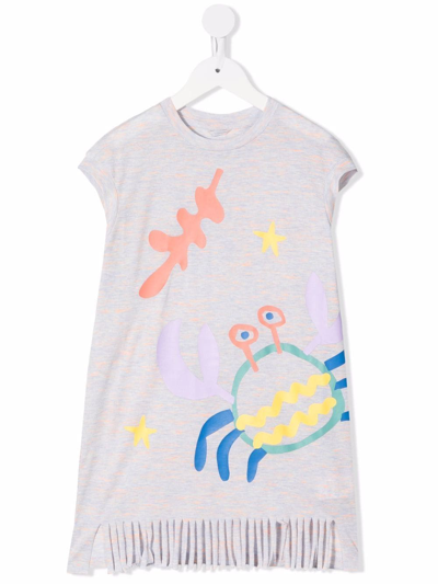 Stella Mccartney Kids' Graphic-print Tasseled T-shirt In Blue