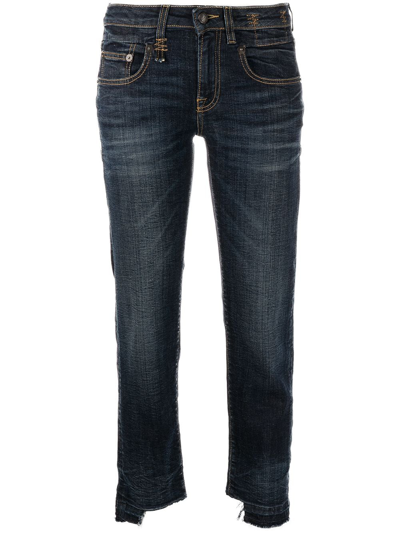 R13 Boy Straight-leg Step-hem Jeans In Blue