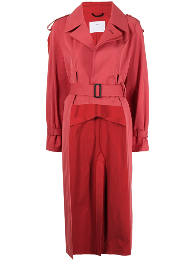 Toga High-low Trench Coat In Pink