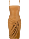 Giuseppe Di Morabito Crystal Embellished Draped Dress In Brown