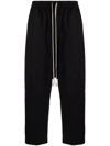 RICK OWENS DRAWSTRING WAIST CROPPED TROUSERS