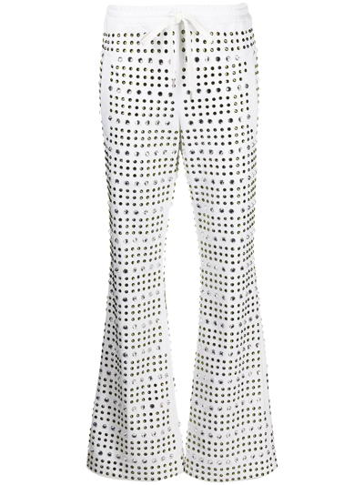 Marni Crystal-embellished Flared Trousers In Multicolour