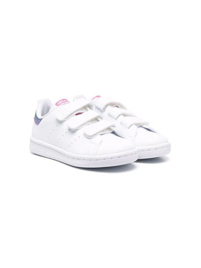 Adidas Originals Kids' Stan Smith Touch-strap Trainers In White