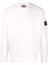 Stone Island Compass Badge Crew-neck Sweatshirt In Pink