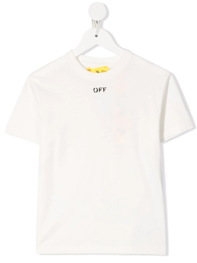 Off-white Kids White T-shirt With Off Stamp
