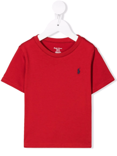 Ralph Lauren Babies' Logo-embroidered Cotton-jersey T-shirt 3-24 Months In Red