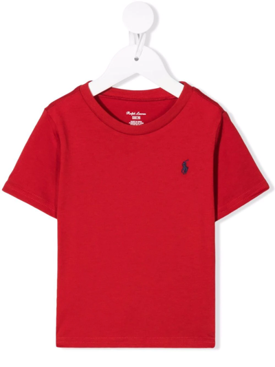 Polo Ralph Lauren Babies' Logo-embroidered Cotton-jersey T-shirt 3-24 Months In Red