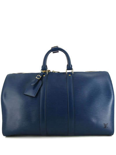 Pre-owned Louis Vuitton 1997  Épi Keepal 45 Travel Bag In Blue