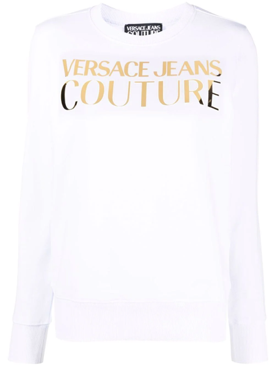 Versace Jeans Couture 女士棉质圆领卫衣运动衫 B6hva72t 30318 In White