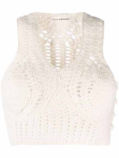 Ulla Johnson Knit Crop Top In Neutrals