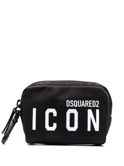 Dsquared2 Logo-print Makeup Bag In Black