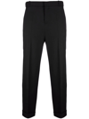 Balmain Straight Cropped Trousers In Black