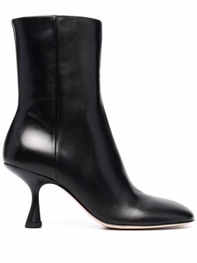 Wandler Marine 75 Black Leather Ankle Boot