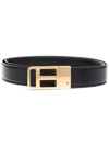 TOM FORD LOGO-BUCKLE LEATHER BELT