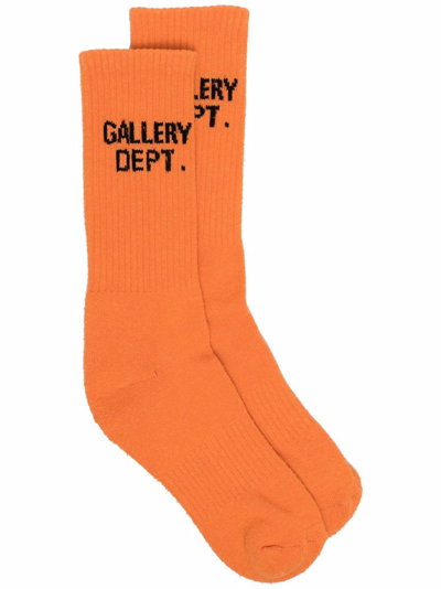 Gallery Dept. Intarsia-knit Ankle Socks In Yellow & Orange