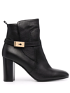 BALLY HIGH-HEEL LEATHER BOOTS