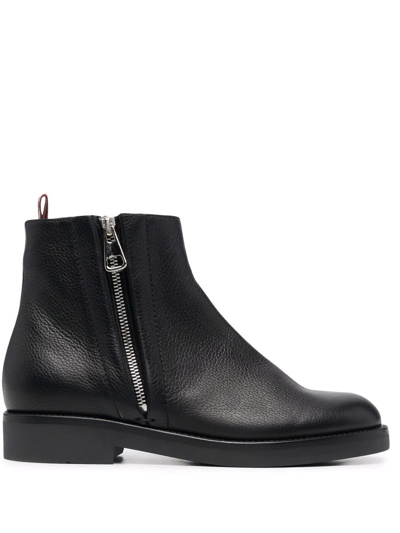 Bally Zip-up Leather Boots In Black