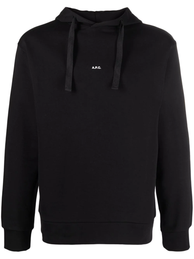 A.p.c. Men Sweatshirt With Micro Logo In Black