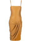 Giuseppe Di Morabito Crystal Embellished Draped Dress In Brown