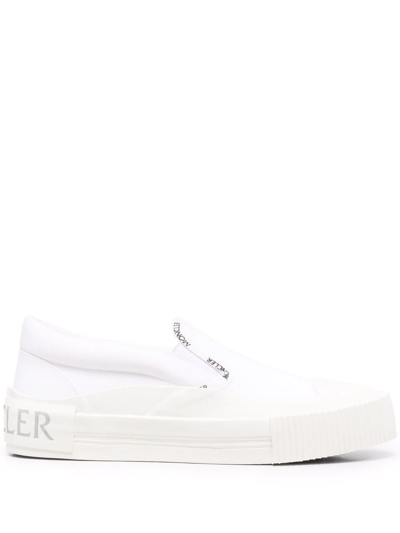 Moncler White Cotton Gliessiere Slip-on