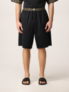 Versace Black Swimsuit Shorts With Greca Detail In Black