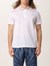 Versace Piqué Cotton Polo In White