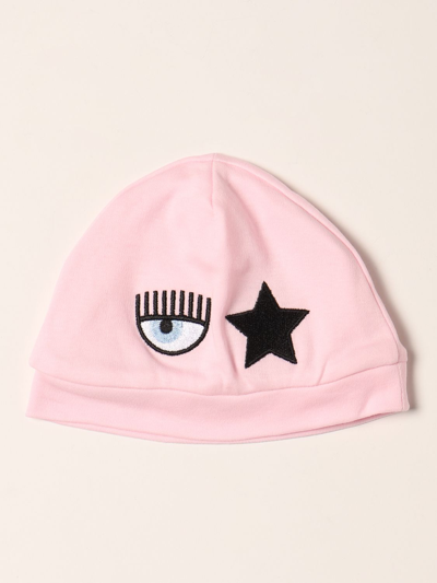 Chiara Ferragni Eyestar Baby Beanie In Rosa Fairytale