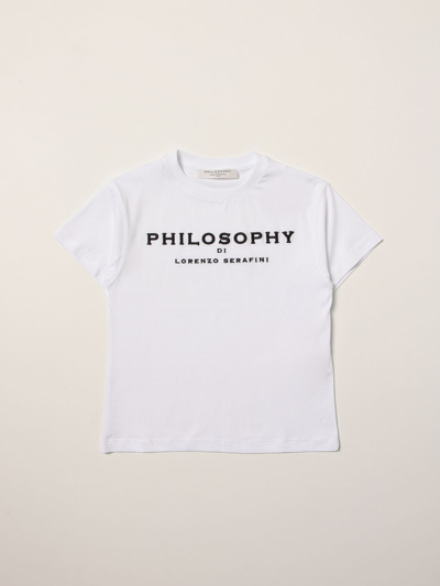 Philosophy Di Lorenzo Serafini Kids' Logo T-shirt In White
