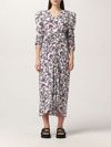 Isabel Marant Albi Floral-print Midi Dress In Ecru