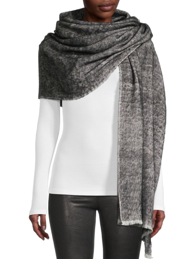 Denis Colomb Woven Yak & Silk Stole In Natural White Black