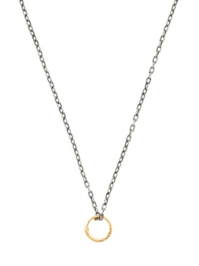 Gucci Sterling Silver Ourob Pendant Necklace